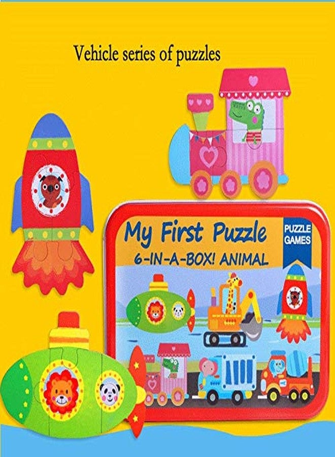 PLUSPOINT 6-in-1 Toddler Fun Cartoon Animals,Transport,Birds,Insects Jigsaw Early Educational Toy Puzzle Game Box for Kids Gift (Transport) - Image 3